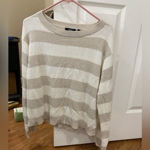 White and oatmeal theory sweater